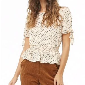 NWT Geo Polka Dot Blouse